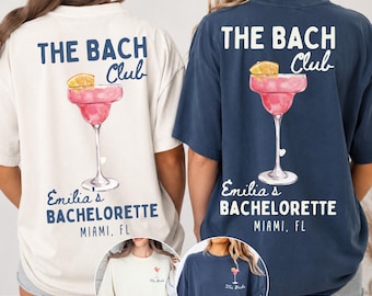 Custom Bach Club Bachelorette Shirt,Girls Trip Matching Tee,Bridal Party Gifts,Coastal Bachelorette Shirt,Custom Name Year Bridal Crew