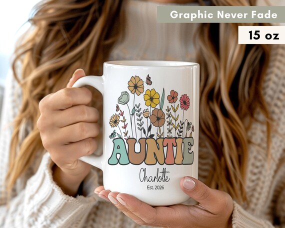 Custom Gift for Aunt,Aunt Coffee Mug,Custom Auntie Mug,Promoted to aunt,  Aunt Birthday Gift, Aunt Christmas Gift,Baby Announcement Gift