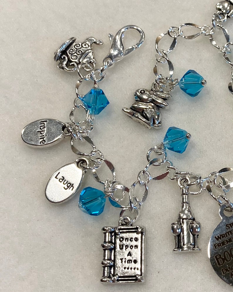 READING / BOOK CLUB Charm Bracelet. Charm Bracelet. Reading. Etsy