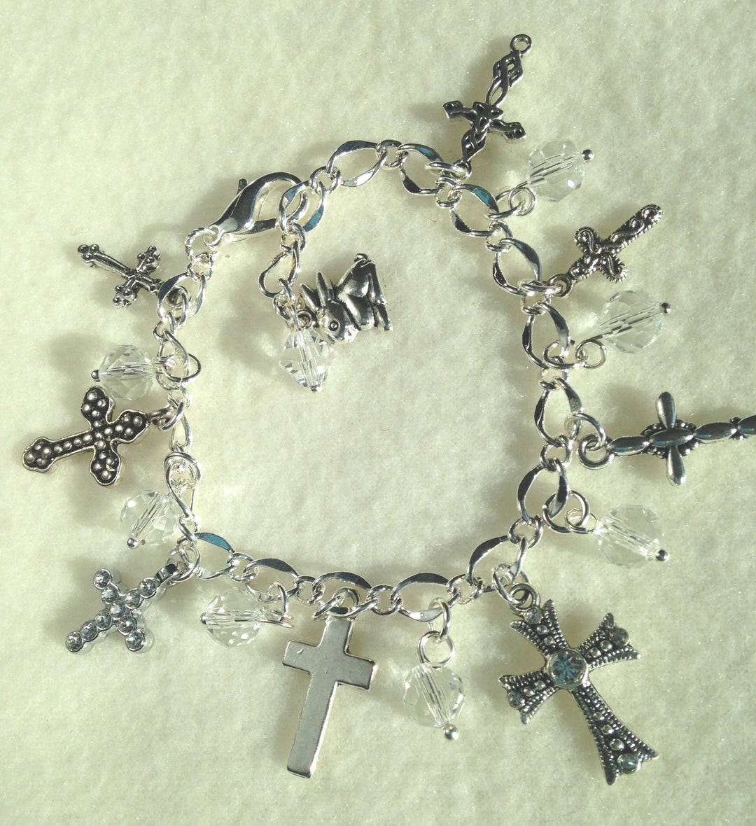 CROSSES Bracelet. Crucifix. Holy. Religious Charm Bracelet - Etsy