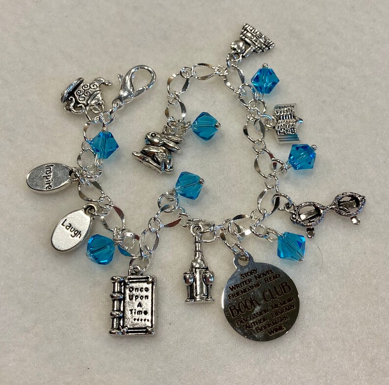 READING / BOOK CLUB Charm Bracelet. Charm Bracelet. Reading. Etsy