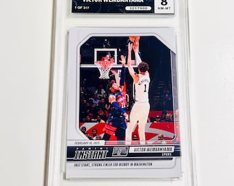 CALIFICADO Victor Wembanyama Edición limitada 1 de 317 2024 Panini Instant #340 Inicio rápido y final fuerte