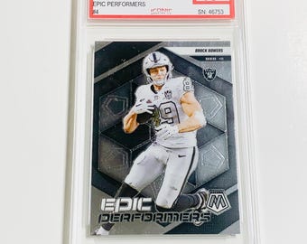CALIFICADO 10 BROCK BOWERS 2025 Mosaic Epic Performers #4 Las Vegas Raiders Tarjeta impecable