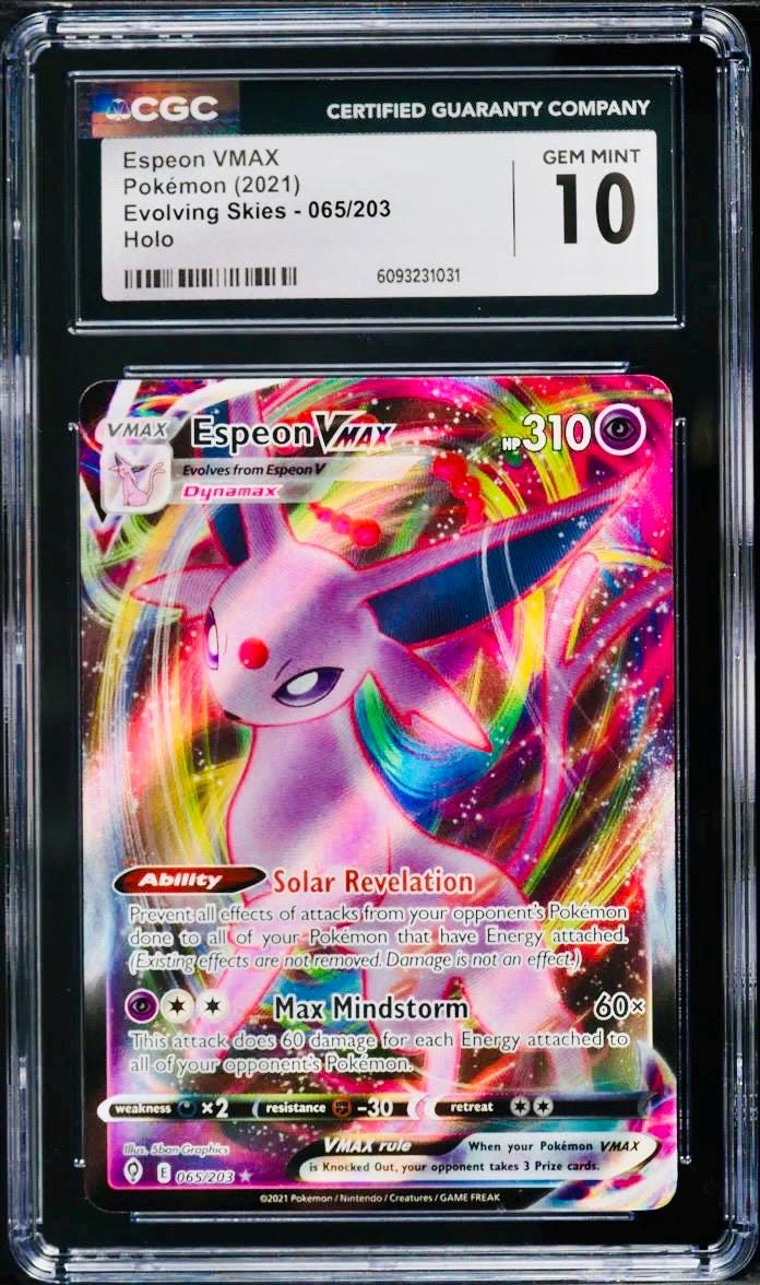 CGC 10 ESPEON VMAX Full Art 2021 Pokemon Evolving Skies 065/203