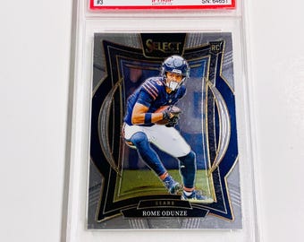 GRADED 10 ROME ODUNZE Rookie Card 2024 Select #3 Chicago Bears Pristine Card