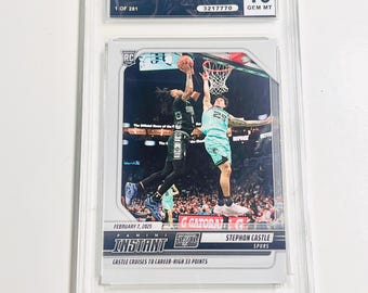 CALIFICADO 10 Stephon Castle 2024-25 Panini Instant NBA #331 Spurs RC #/281 Gem Mint