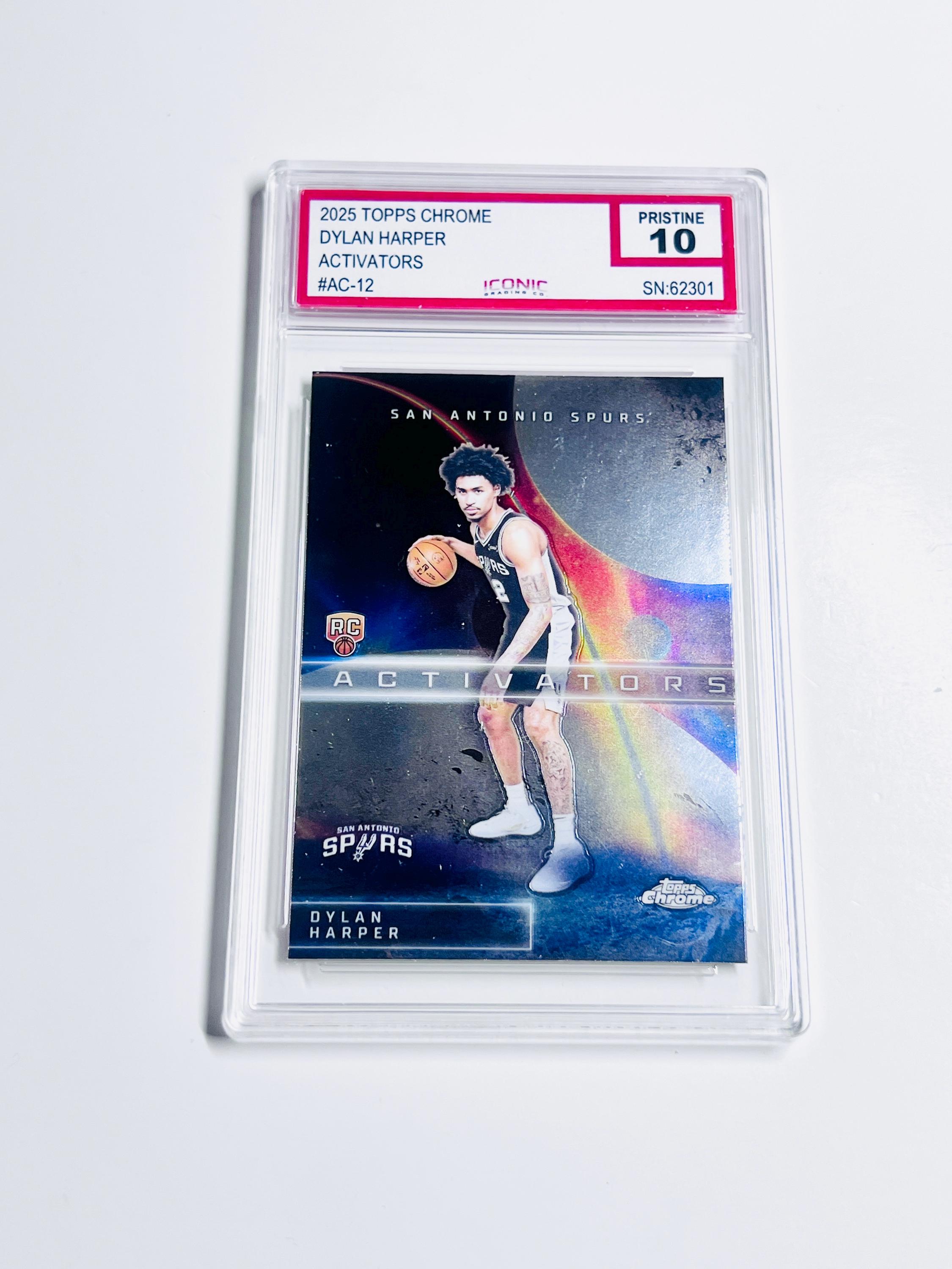 GRADED 10 DYLAN HARPER Rookie Card 2025 Topps Chrome Activators 