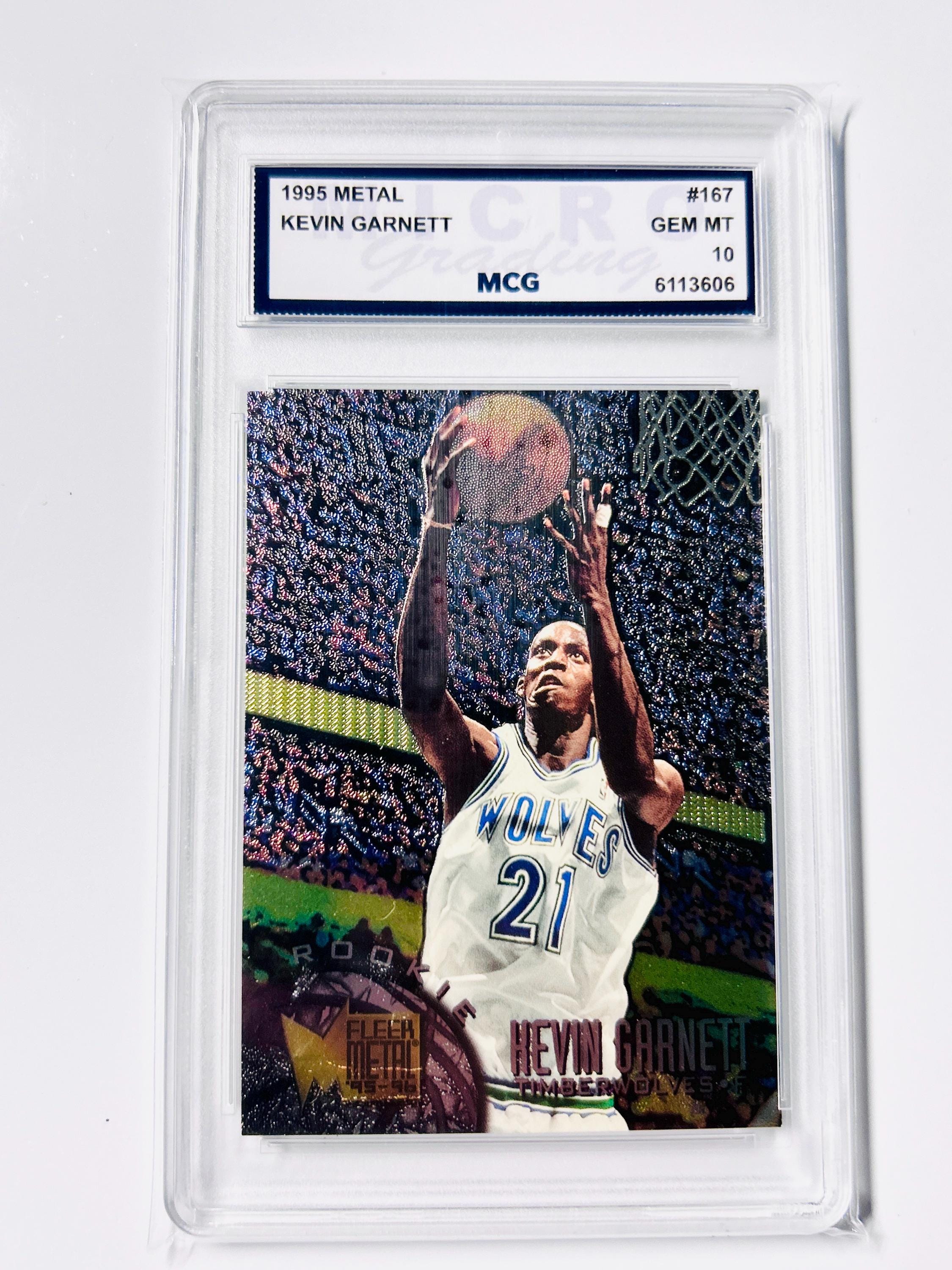 GRADED 10 KEVIN GARNETT Rookie Card 1995 Metal #167 Minnesota