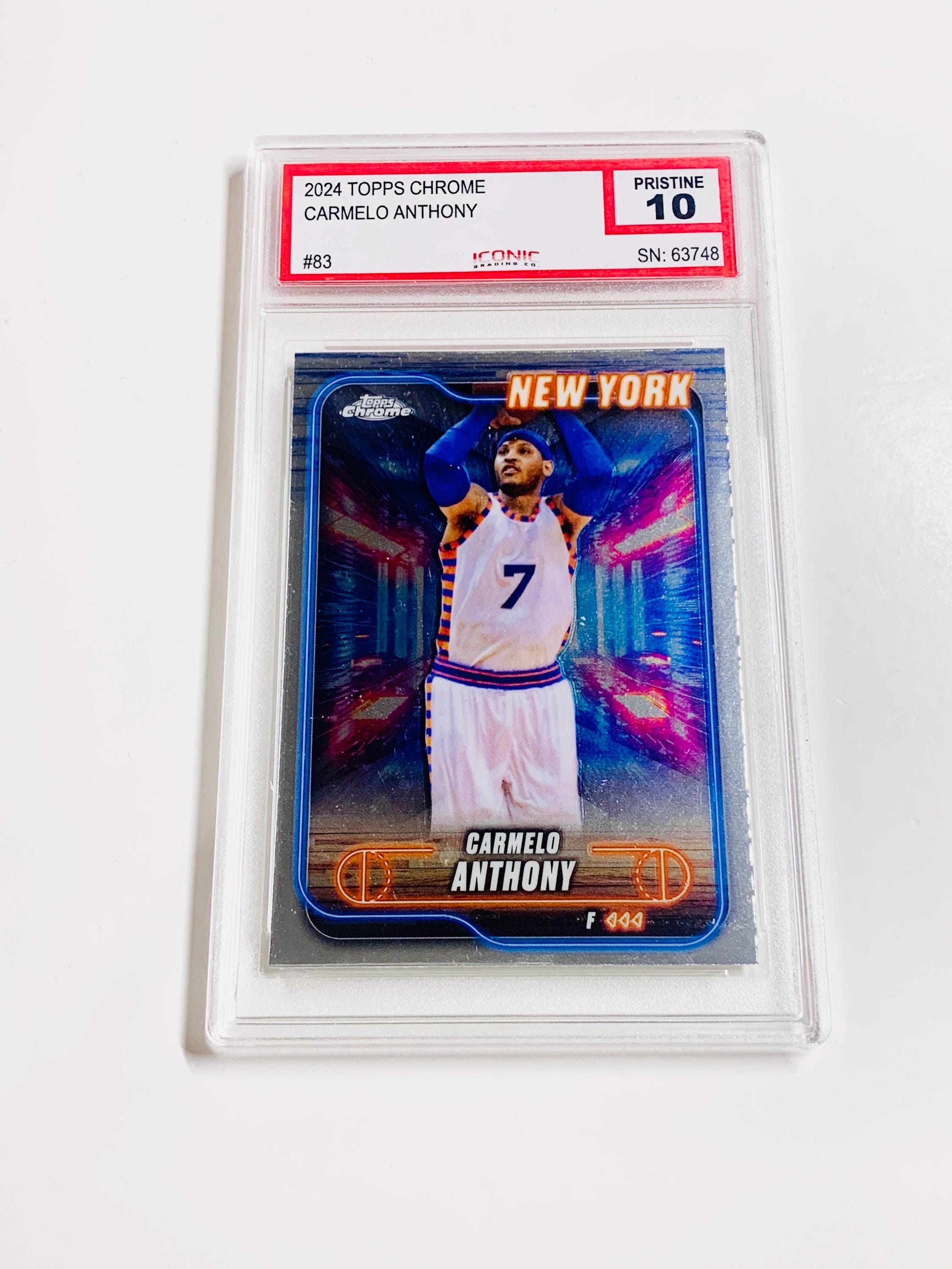 GRADED 10 CARMELO ANTHONY 2024 Topps Chrome #83 New York Knicks 