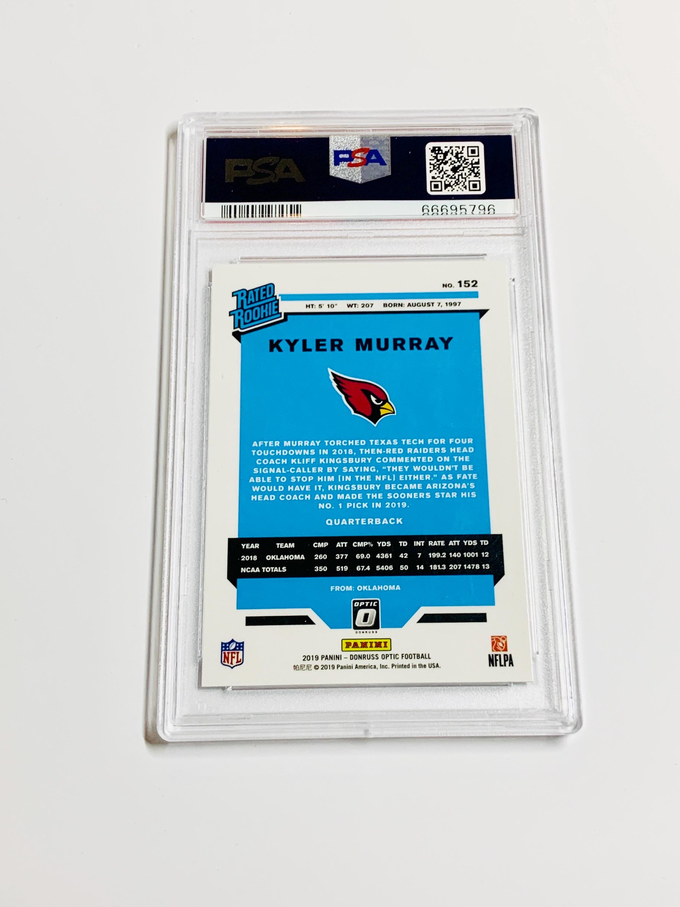 キャロル　PSA9 PSA 9 KYLER MURRAY Rookie Card 2019 Donruss Optic Rated Rookie