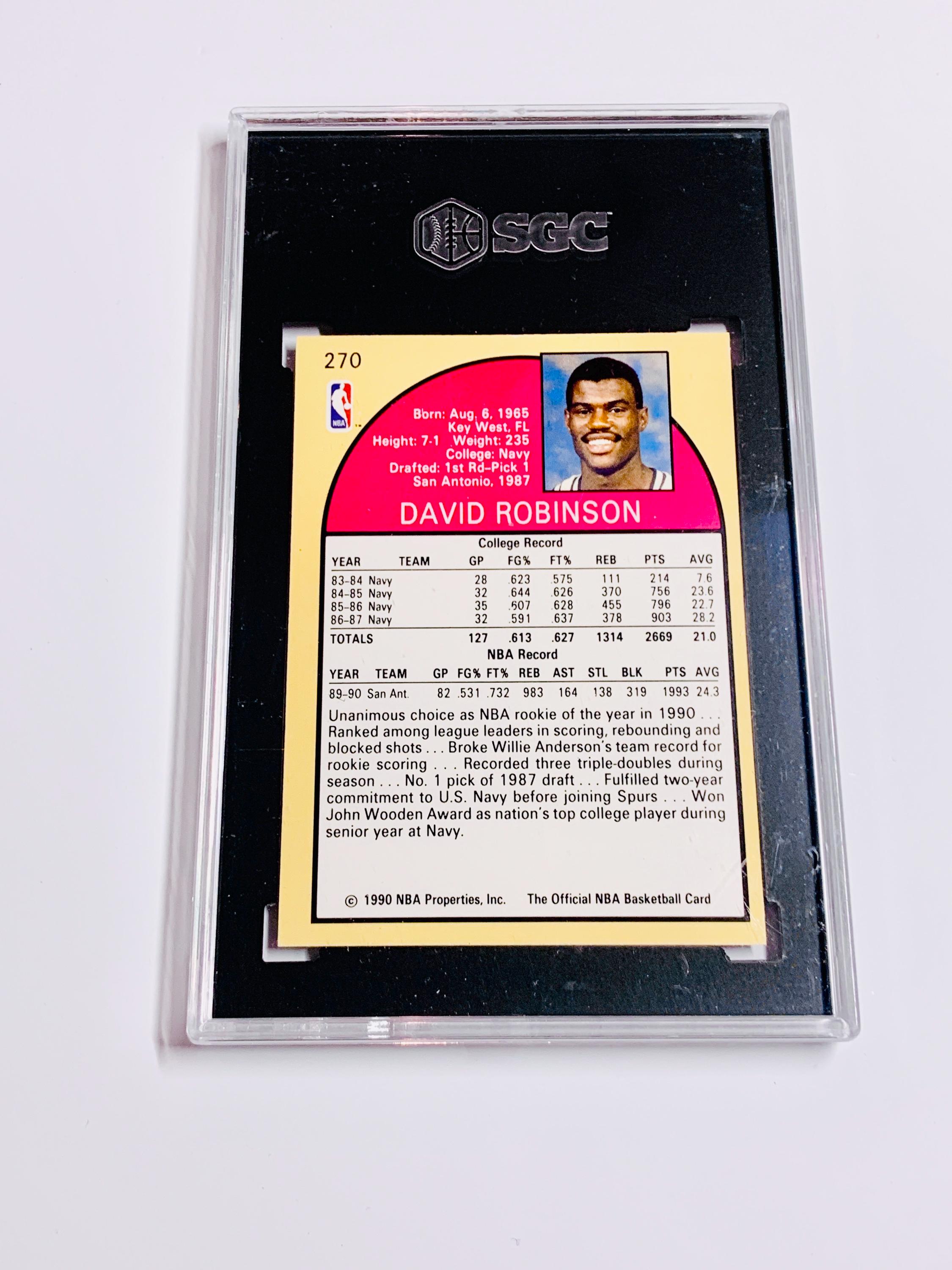 SGC DAVID ROBINSON Rookie of the Year 1990 Nba Hoops #270 Graded