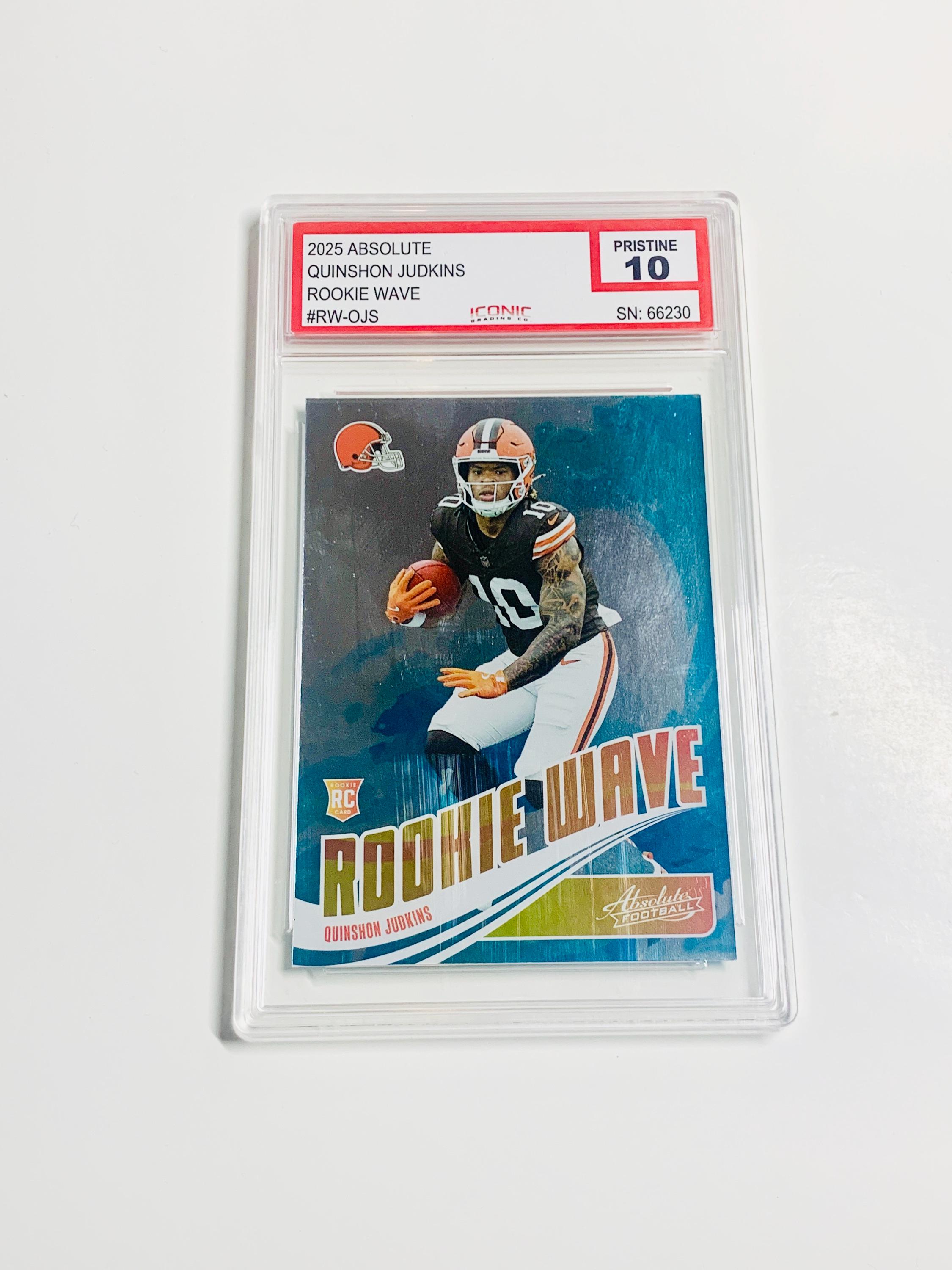 GRADED 10 QUINSHON JUDKINS Rookie Card 2025 Absolute Rookie Wave