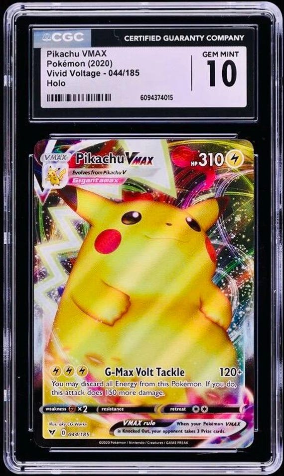Buy CGC 10 PIKACHU VMAX Full Art 2020 Pokemon Vivid Voltage #44 Holo Graded  Card Gem Mint Online in India - Etsy