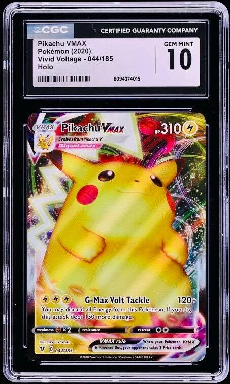 CGC 10 PIKACHU VMAX Full Art 2020 Pokemon Vivid Voltage #44 Holo