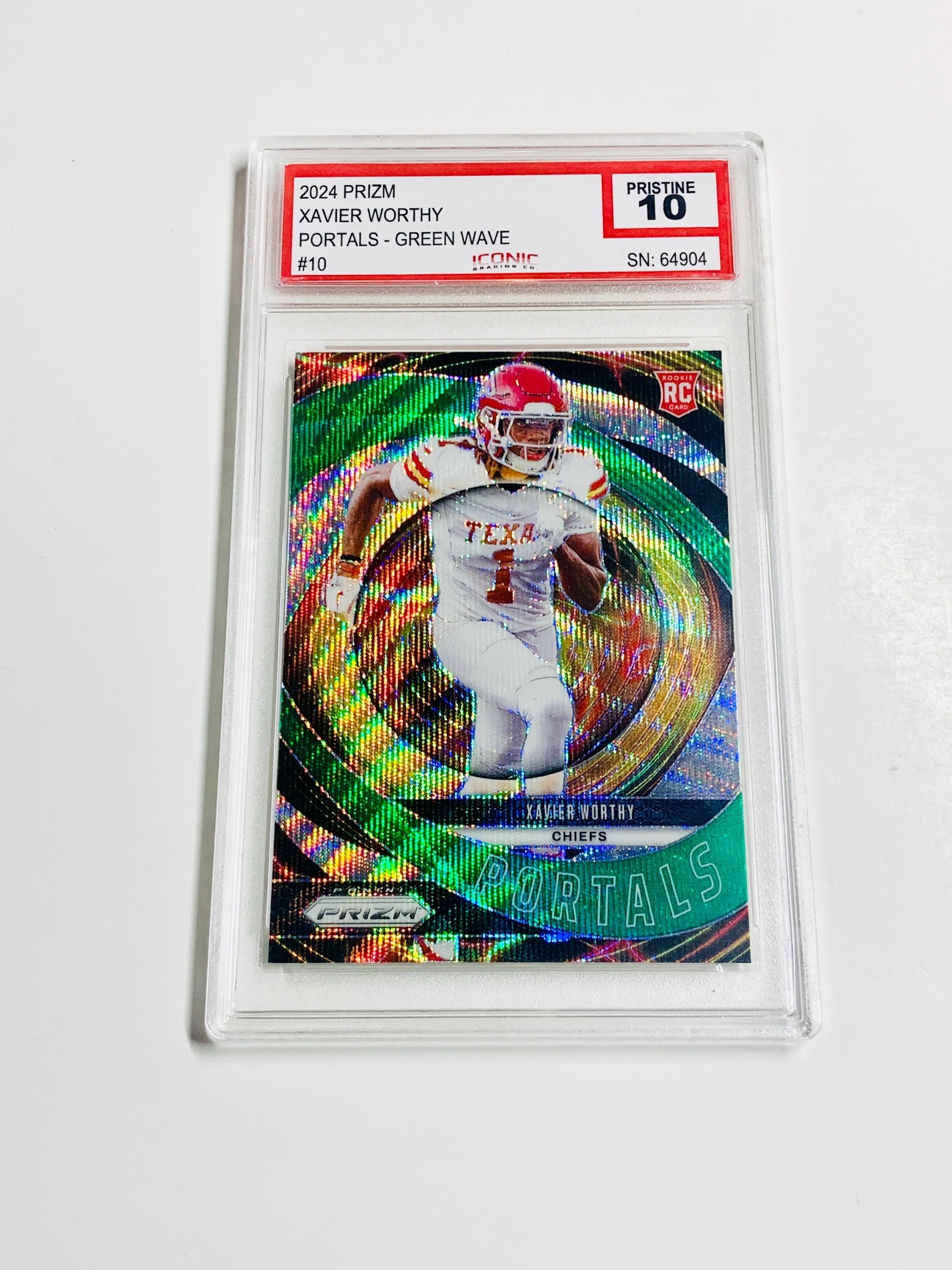 GRADED 10 XAVIER WORTHY Rookie Card 2024 Prizm Portals - Green