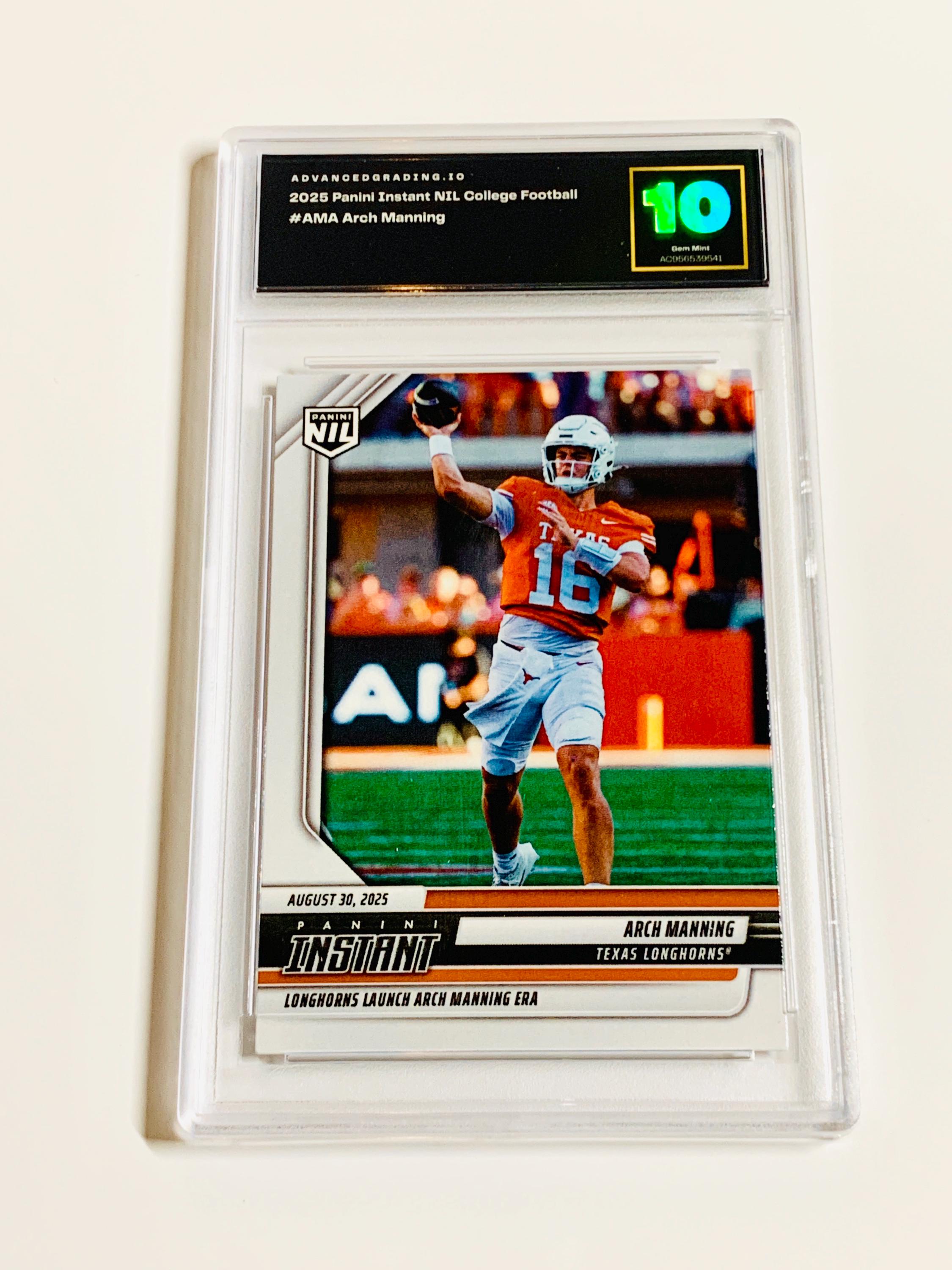 GRADED 10 ARCH MANNING Rookie Card Limited Edition 1 of 2302 2025
