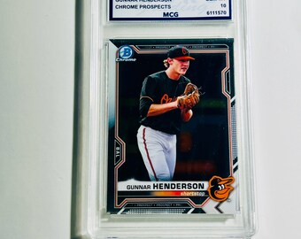 GRADED 10 2021 Bowman Chrome Prospects GUNNAR HENDERSON Rookie Card #BCP49 Gem Mint