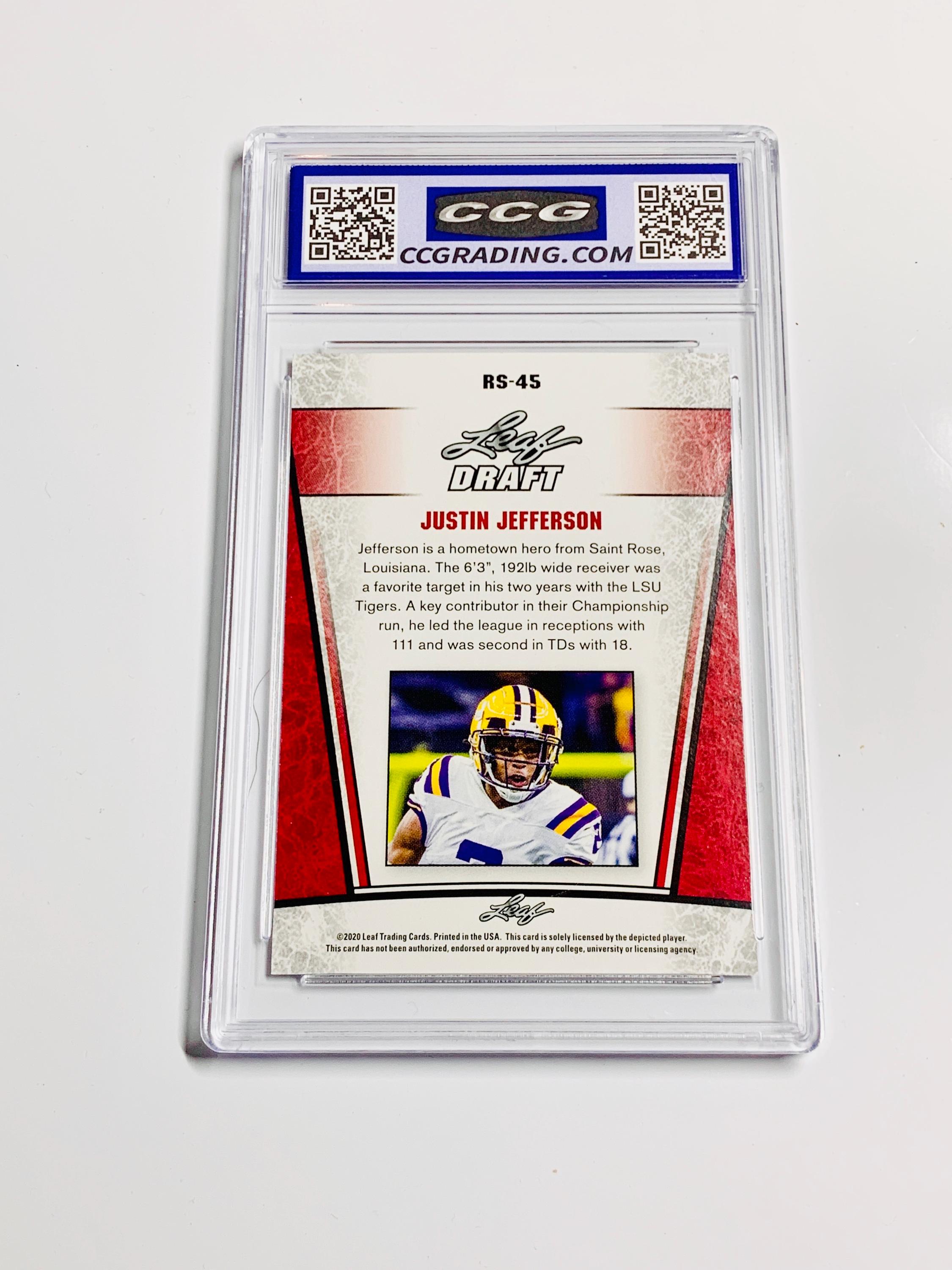 justin jefferson graded rookie card 2020 Panini Playbook #14 Next Up RC PSA 10 2020 Panini Chronicles #PA-23 Justin