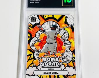 GRADED 10 DAVID ORTIZ “big Papi” 2025 Donruss Bomb Squad #9 Boston
