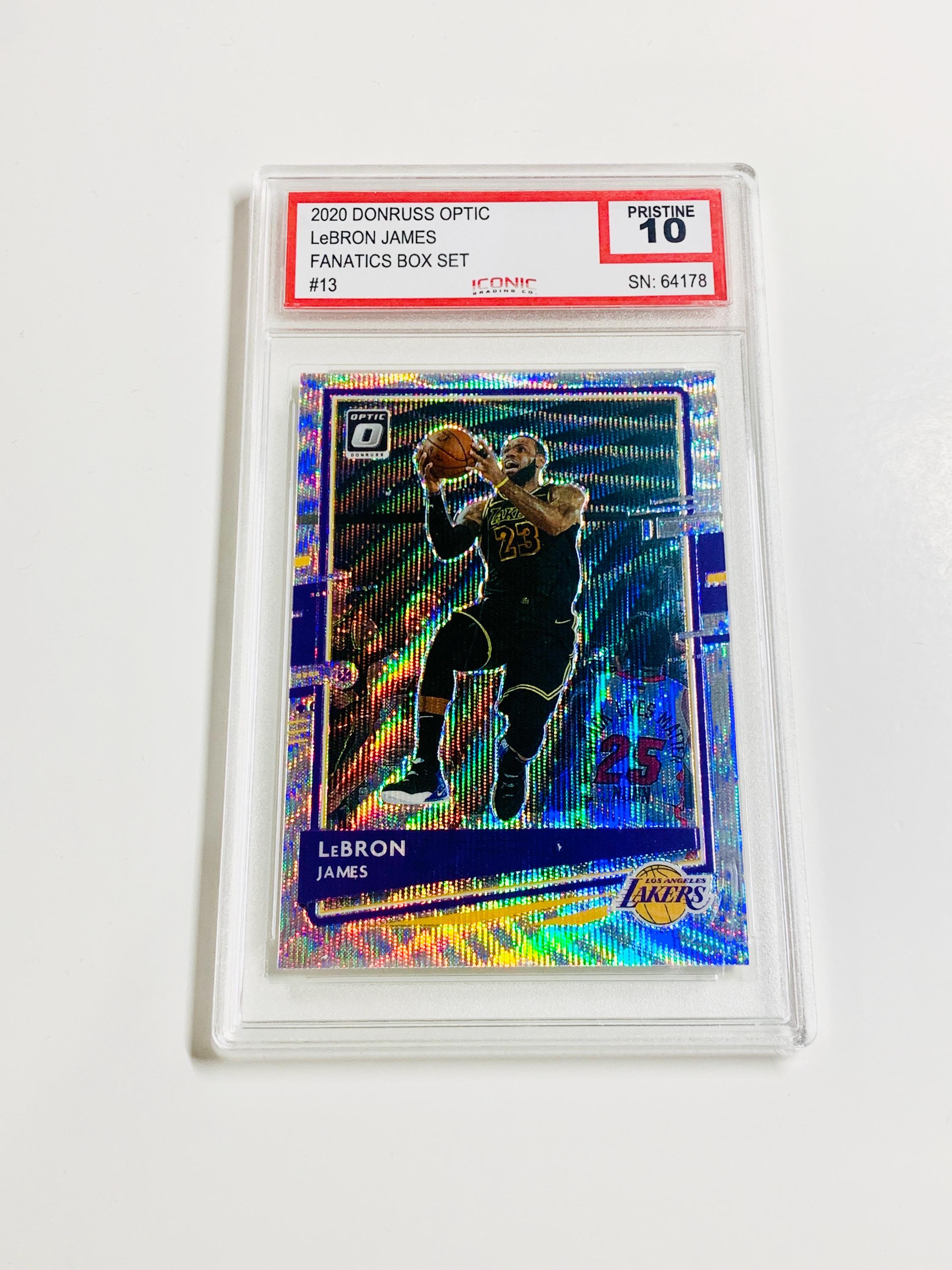 GRADED 10 Lebron JAMES 2020 Panini Donruss Optic Fanatics Box Set