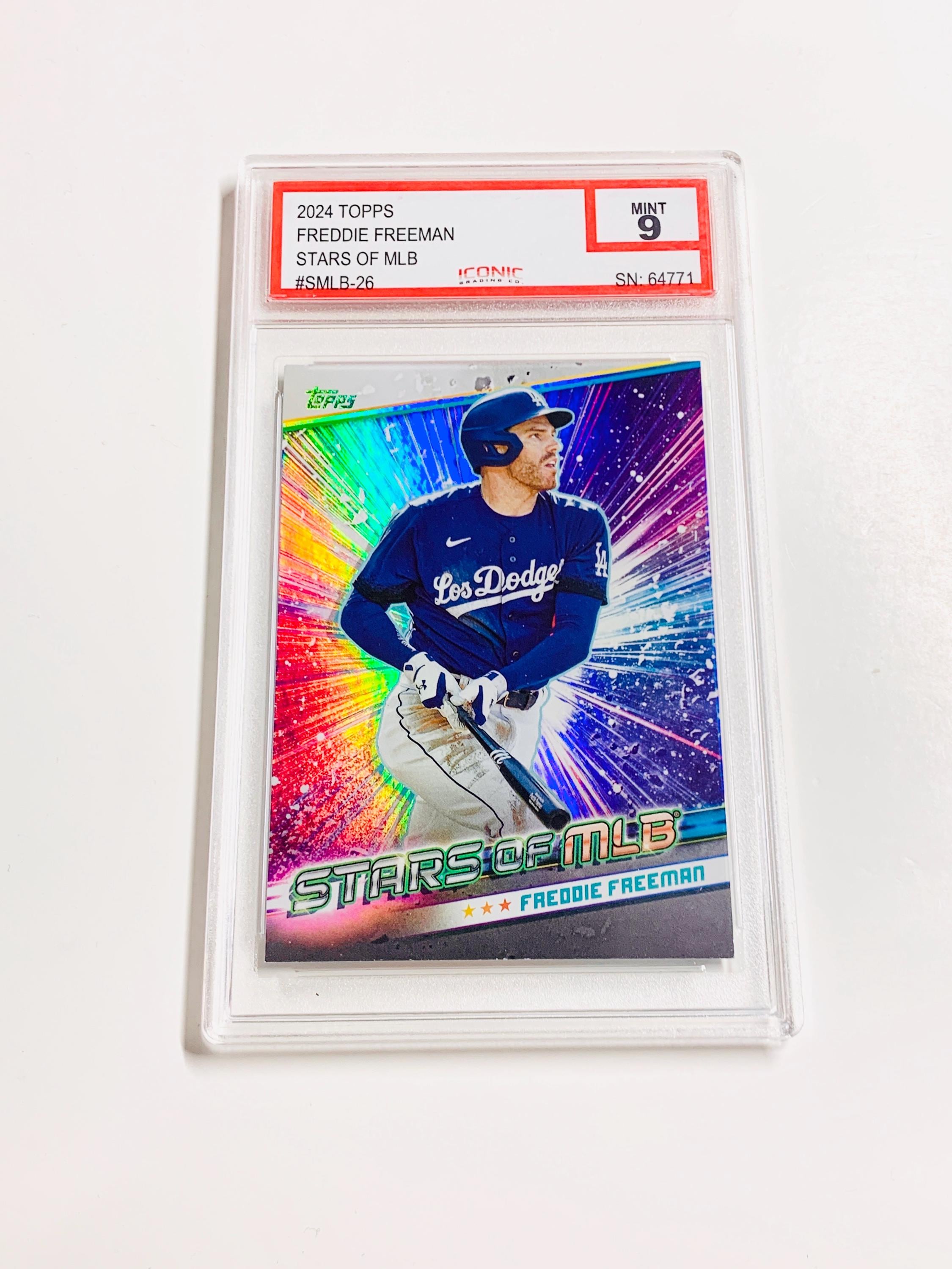 GRADED FREDDIE FREEMAN 2024 Topps Stars of Mlb Holo Rainbow Foil
