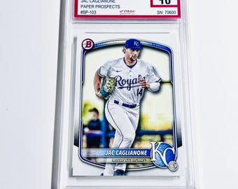 GRADED 10 JAC CAGLIANONE Rookie Card 2025 Bowman Prospects #BP103 Kansas City Royals Pristine Card