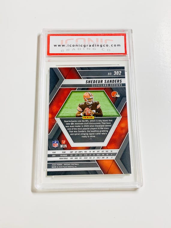 GRADED 10 SHEDEUR SANDERS Rookie Card 2025 Mosaic #302 Cleveland