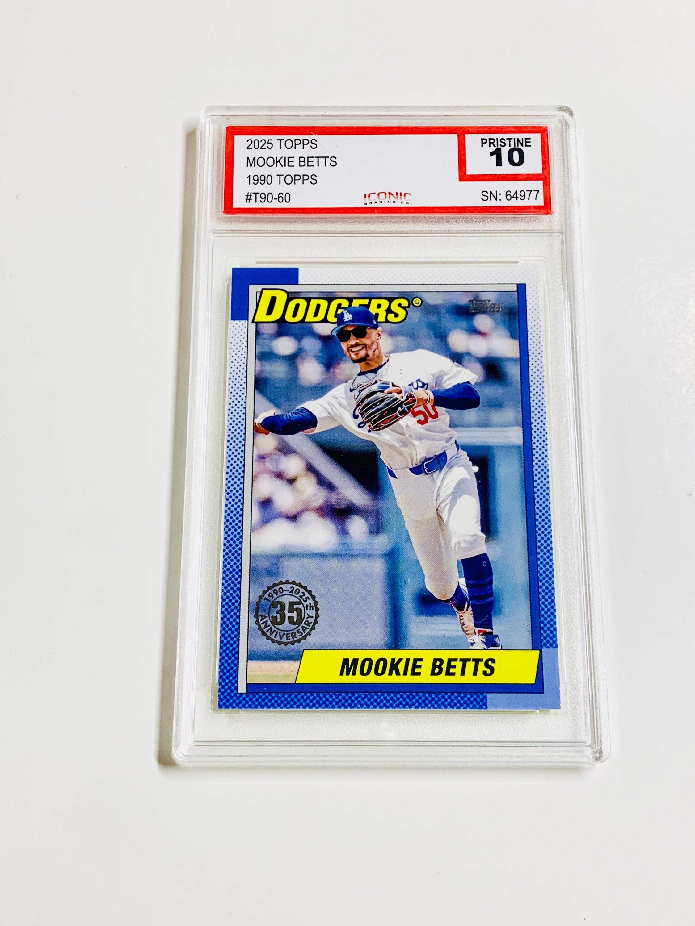 貴重★米国野球殿堂入り★永久欠番★MLB★メジャー★NYメッツ★レプリカ★未使用 GRADED 10 MOOKIE BETTS 2025 Topps 1990 Topps 35th Anniversary #60