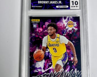 GRADED 10 BRONNY JAMES Rookie Card Limited Edition 1 Of 1355 Breakaway LeBron James Jr. 2024 Panini Instant Nba Lakers Gem Mint