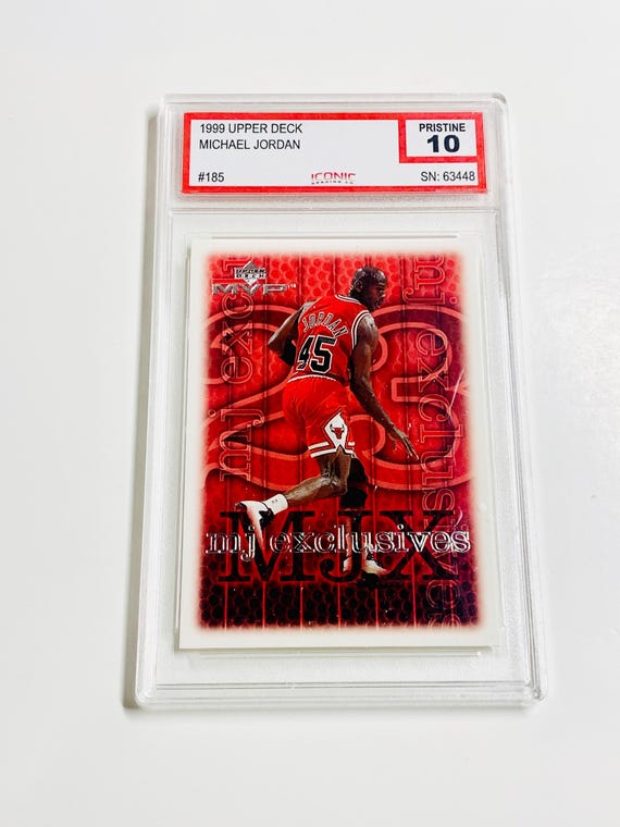 michael jordan graded 10 card GRADED 10 MICHAEL JORDAN 1999 Upper Deck Mvp Mj Exclusives #185 Chicago  Bulls G.O.A.T Pristine Card