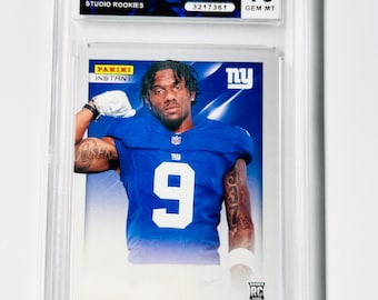 Carta da principiante MALIK NABERS CLASSIFICATA 10 Edizione limitata 1 di 1672 Studio Rookies 2024 Panini Instant Nfl Giants Gem Mint