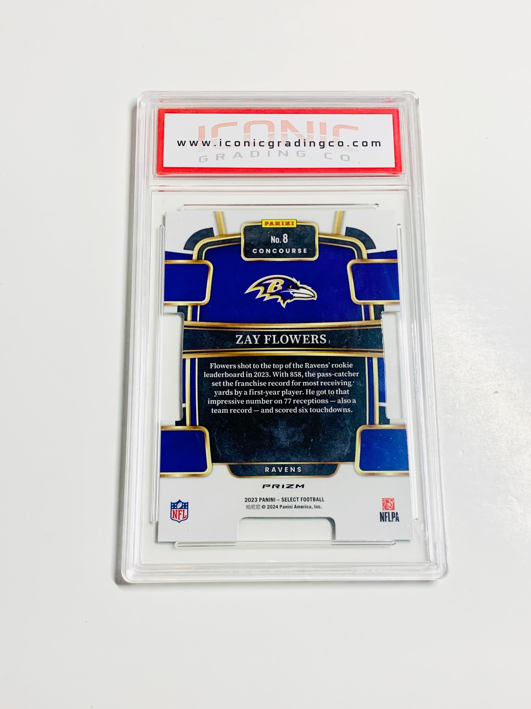GRADED 10 ZAY FLOWERS Rookie Card 2023 Select Die-cut Black