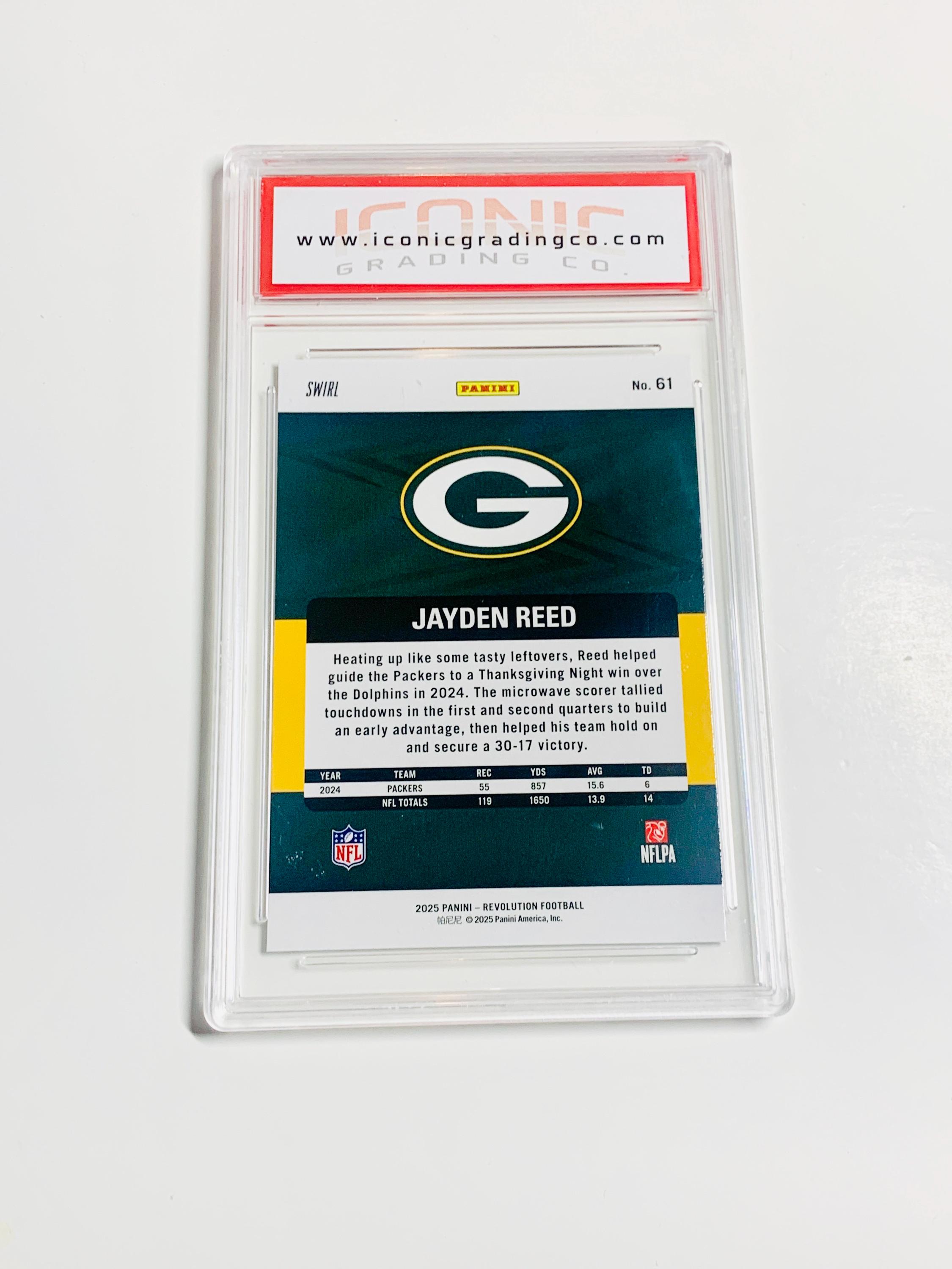 GRADED 10 JAYDEN REED 2025 Revolution Red Swirl Sp Short Print