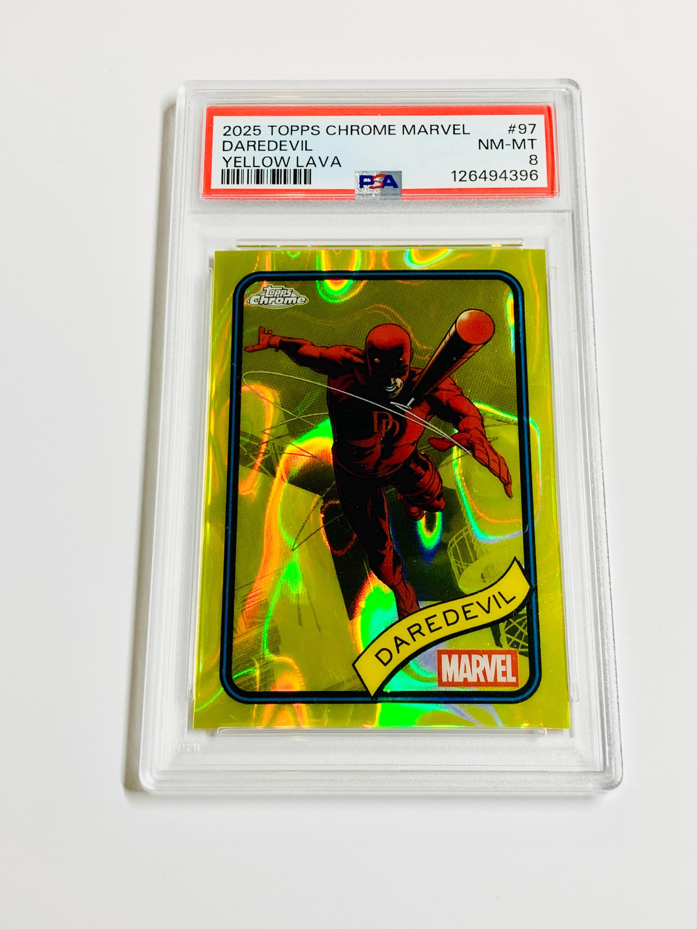 PSA DAREDEVIL 2025 Topps Chrome Marvel Yellow Lava Graded Card - Etsy