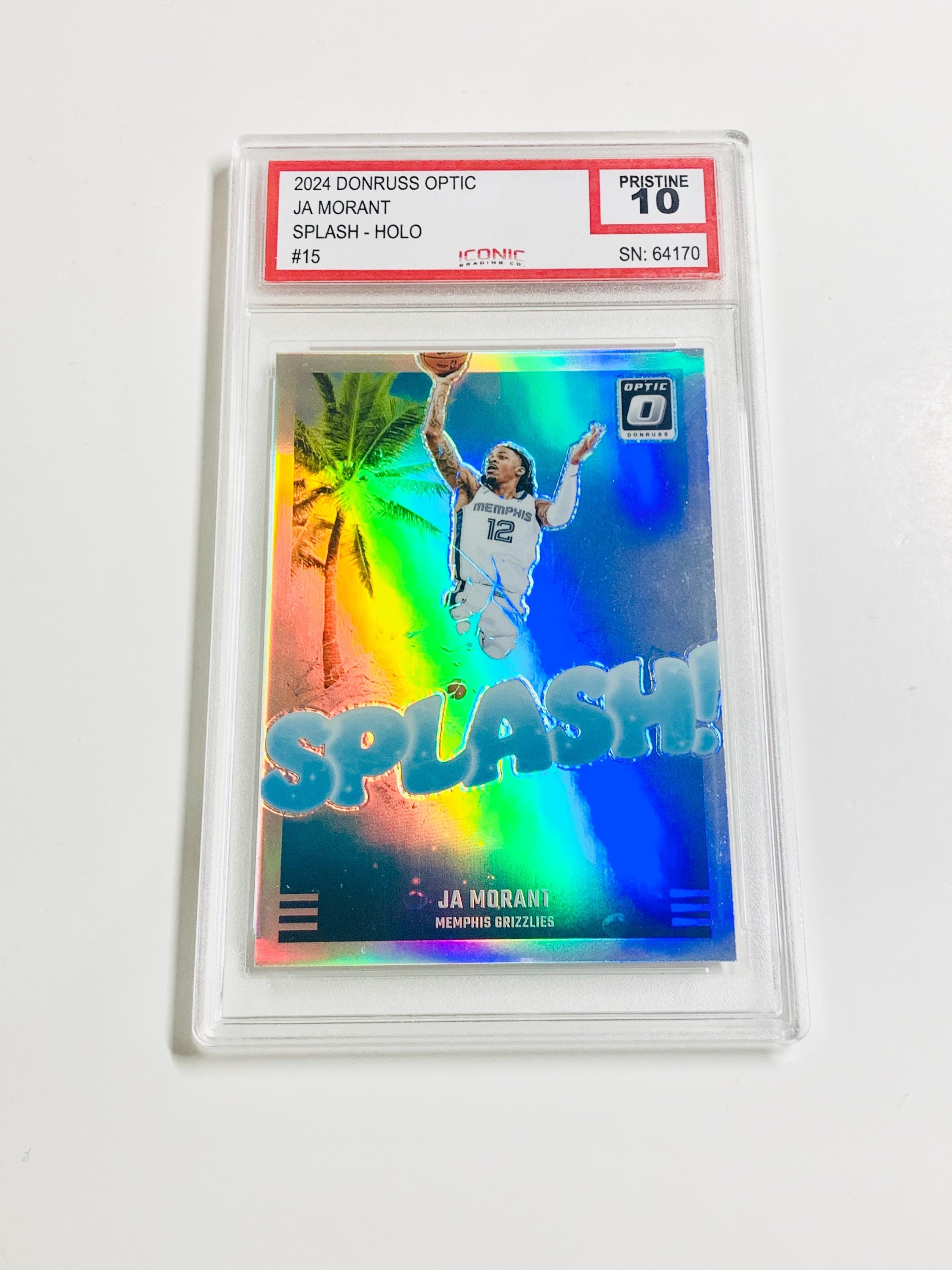 GRADED 10 JA MORANT 2024 Donruss Optic Splash! - Holo #15 Memphis