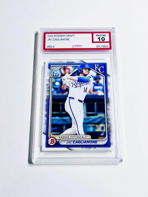 GRADED 10 JAC CAGLIANONE Rookie Card 2024 Bowman Draft 1st Bowman #BD8  Kansas City Royals Pristine Card - Etsy