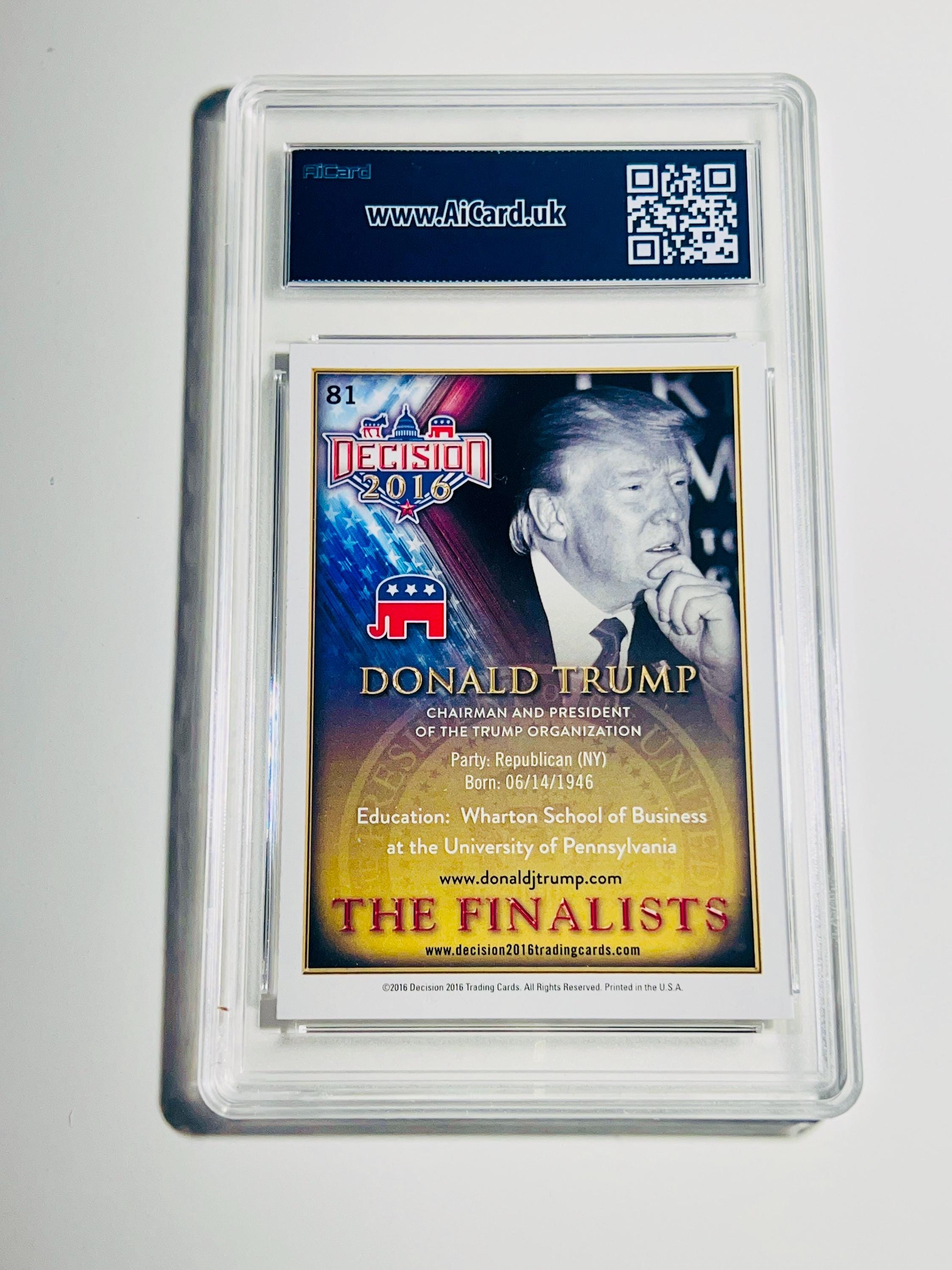 GRADED 10 DONALD TRUMP Card 2016 Decision 2016 the Finalists
