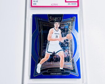 GRADED 10 ZACH EDEY Rookie Card 2024 Select Blue #98 Memphis Grizzlies Pristine Card