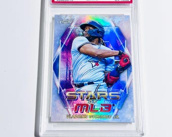 GRADED 10 VLADIMIR GUERRERO Jr. 2023 Topps Stars Of Mlb Holo Chrome #SMLBC19 Toronto Blue Jays Pristine Card