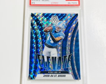 GRADED 10 AMON-RA St. Brown 2025 Mosaic Elevate Silver Mosaic