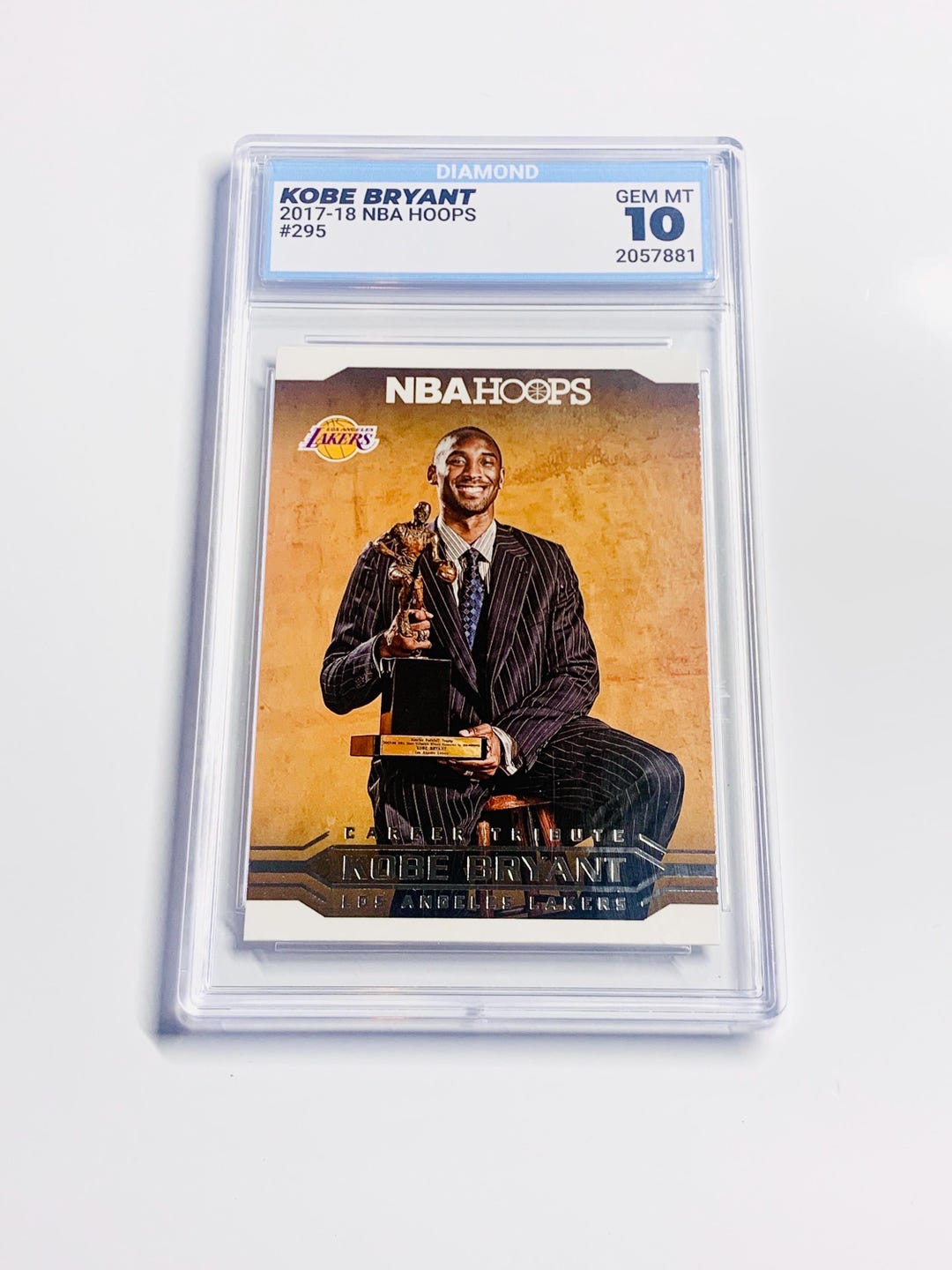 GRADED 10 KOBE BRYANT 2017-18 Nba Hoops #295 “ Mvp Career Tribute