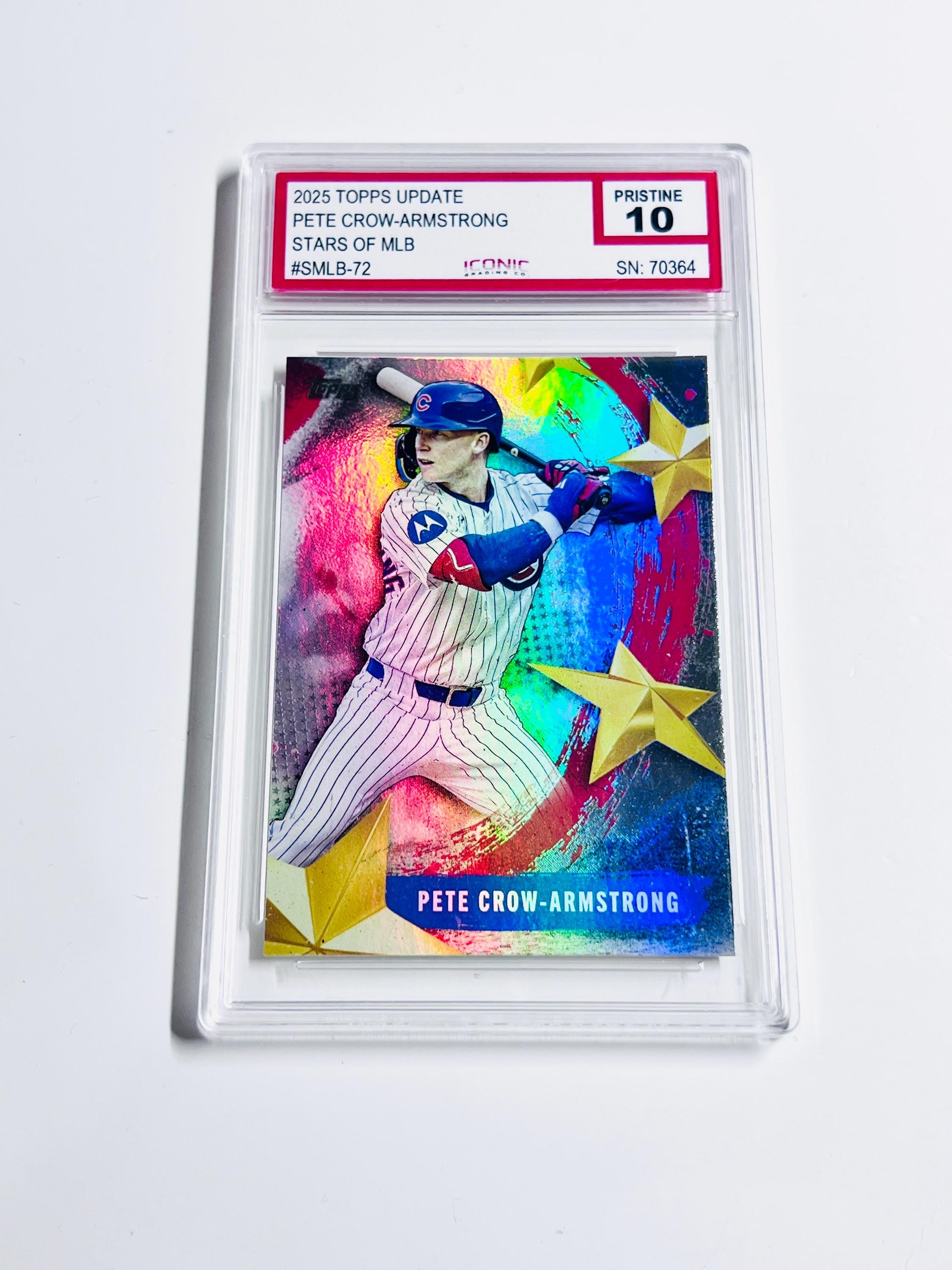 GRADED 10 PETE Crow-armstrong 2025 Topps Update Stars of Mlb Holo 
