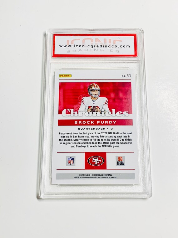 GRADED 10 BROCK PURDY Rookie Card 2022 Chronicles #41 San Francisco 49ers Pristine Card GRADED 10 BROCK PURDY Rookie Card 2022 Chronicles #41 San Francisco 49ers Pristine Card