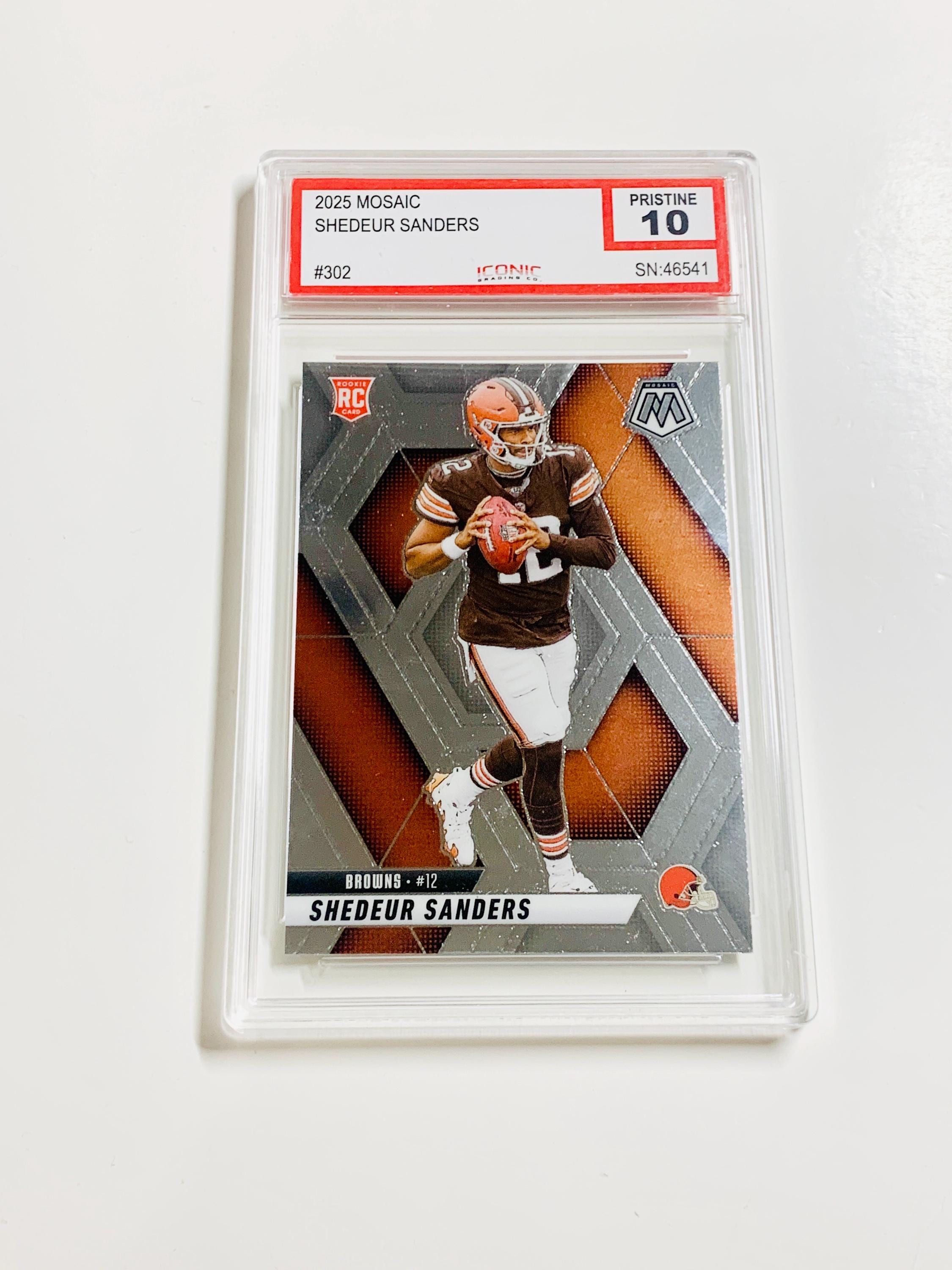 GRADED 10 SHEDEUR SANDERS Rookie Card 2025 Mosaic #302 Cleveland