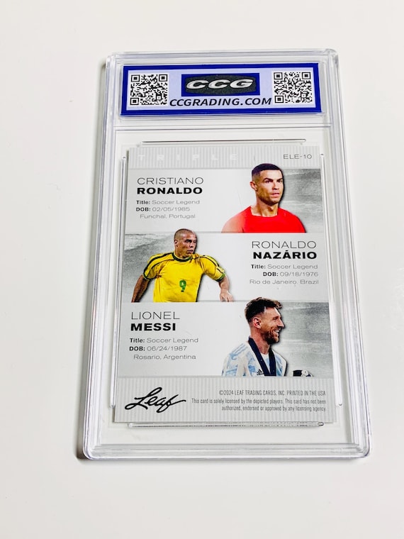 GRADED 10 Cristiano RONALDO / Ronaldo Nazario / Lionel MESSI 2024 Special Release Exclusive Legends Edition Triple #ELE10 Soccer Gem Mint - Etsy GRADED 10 Cristiano RONALDO / Ronaldo Nazario / Lionel MESSI 2024 Special Release Exclusive Legends Edition Triple #ELE10 Soccer Gem Mint - Etsy