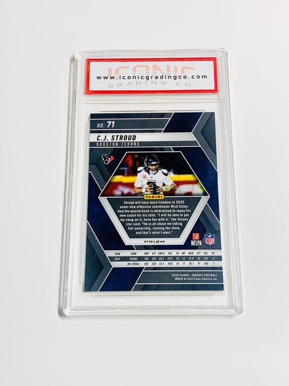 cj stroud graded card CJ Stroud 2023 Panini Phoenix Contours 1st Graded 10 NFL Rookie Card C.J. Texans