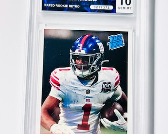 GRADED 10 MALIK NABERS Rookie Card Limited Edition 1 Of 890 Rated Rookie Retro 2024 Panini Instant Nfl Giants Gem Mint