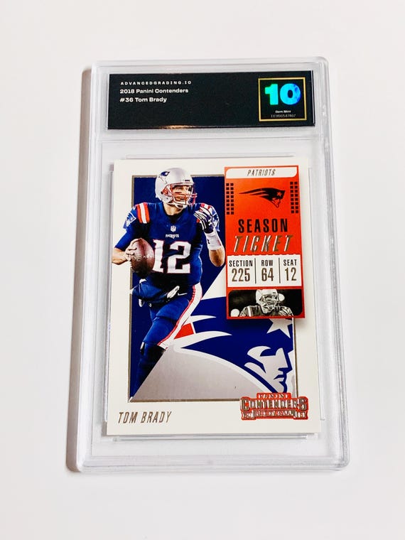 GRADED 10 TOM BRADY 2018 Panini Contenders Season Ticket #36 New England Patriots G.O.A.T. Gem Mint GRADED 10 TOM BRADY 2018 Panini Contenders Season Ticket #36 New England Patriots G.O.A.T. Gem Mint