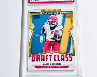 GRADED 10 XAVIER WORTHY Rookie Card 2024 Rookies & Stars Draft Class Kansas City Chiefs Pristine Card