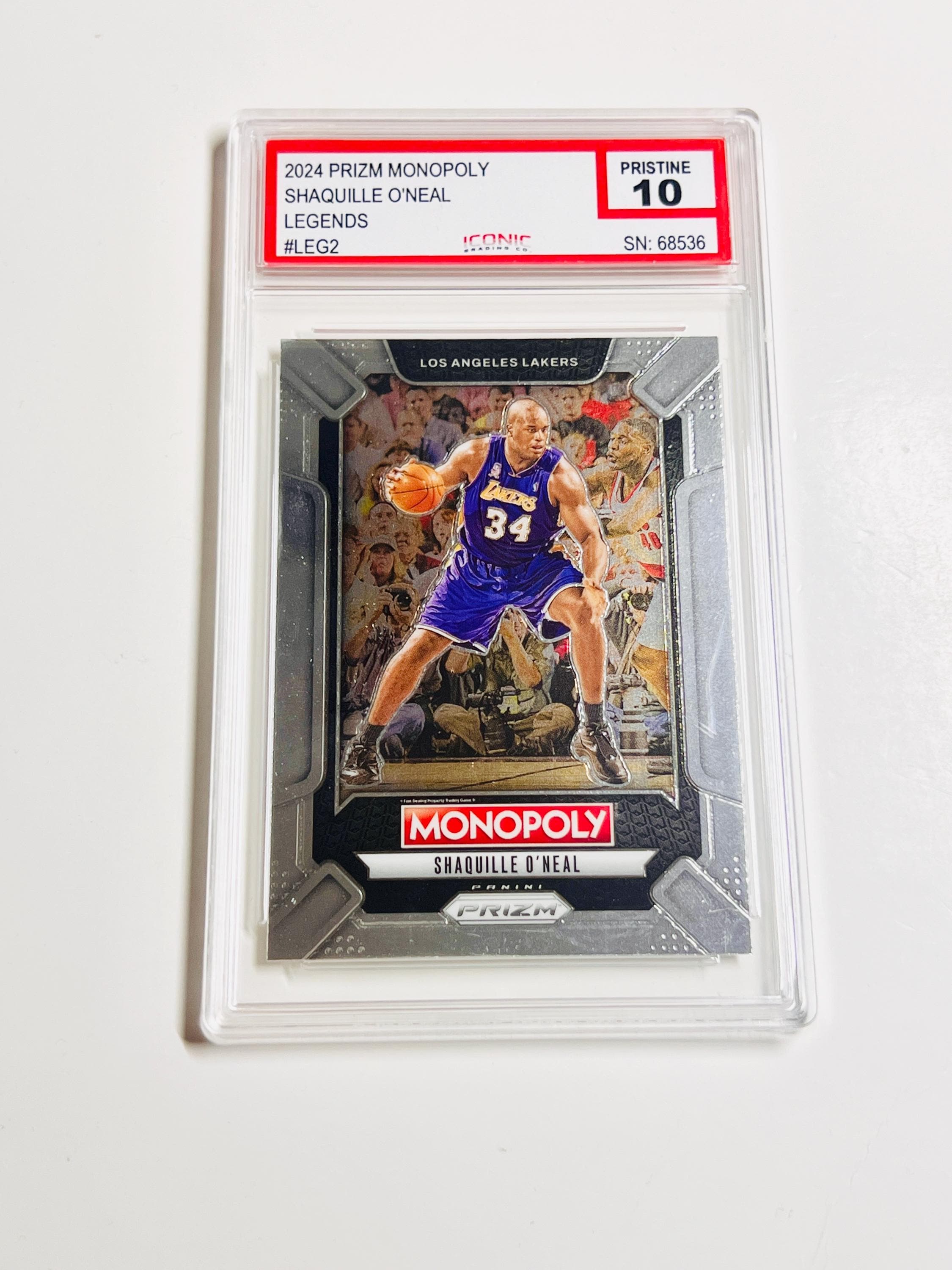 GRADED 10 SHAQUILLE O'NEAL 2024 Prizm Monopoly Legends #LEG2 “shaq